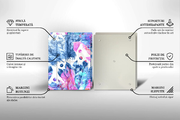 Zaščitna plošča za štedilnik Boho ilustracija perja