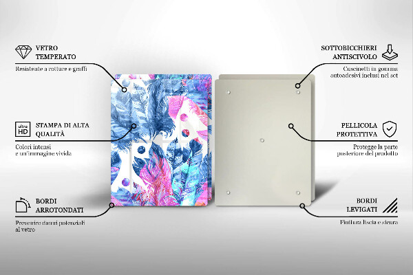 Zaščitna plošča za štedilnik Boho ilustracija perja