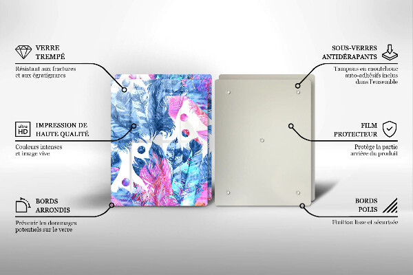 Zaščitna plošča za štedilnik Boho ilustracija perja