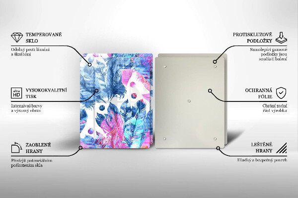 Zaščitna plošča za štedilnik Boho ilustracija perja