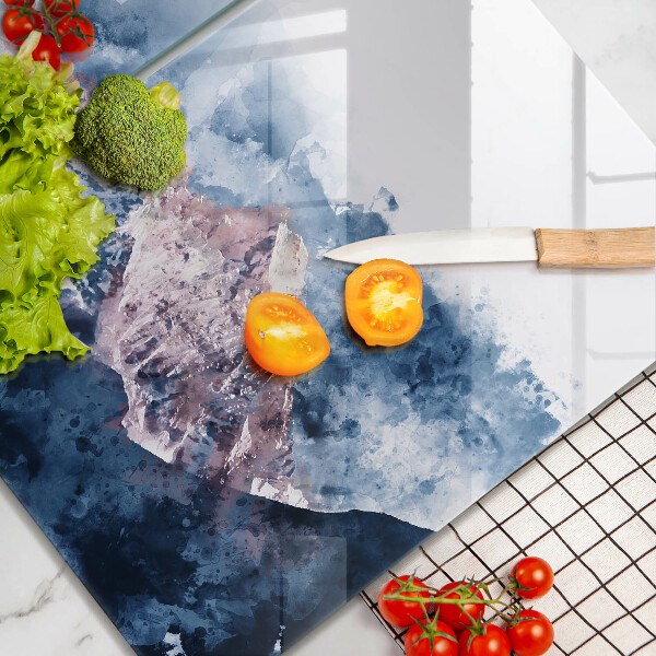 Zaščitna plošča za štedilnik Abstraktno poslikane gore