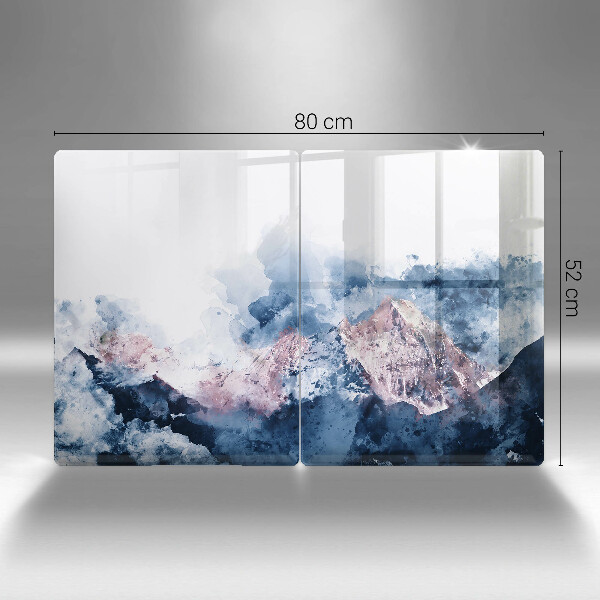 Zaščitna plošča za štedilnik Abstraktno poslikane gore