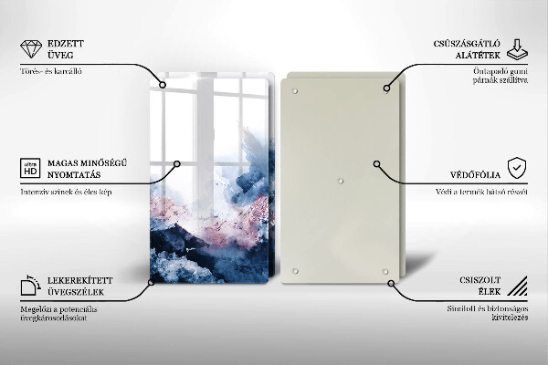 Zaščitna plošča za štedilnik Abstraktno poslikane gore