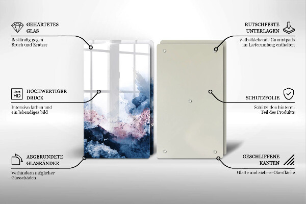 Zaščitna plošča za štedilnik Abstraktno poslikane gore