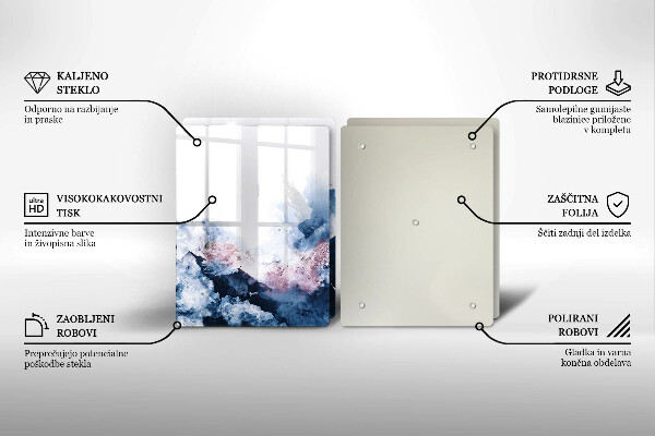 Zaščitna plošča za štedilnik Abstraktno poslikane gore