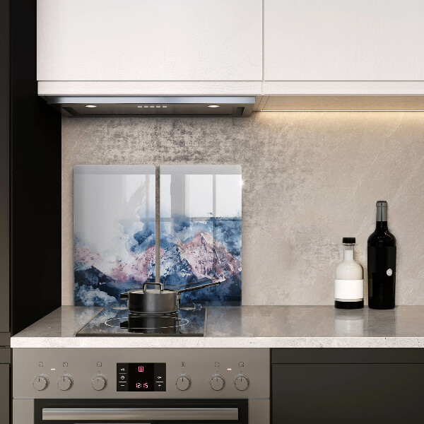 Zaščitna plošča za štedilnik Abstraktno poslikane gore