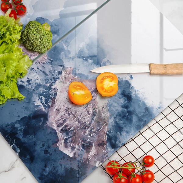 Zaščitna plošča za štedilnik Abstraktno poslikane gore