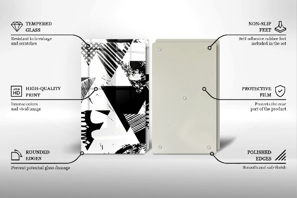 Zaščitna plošča za štedilnik Geometrijski trikotniki