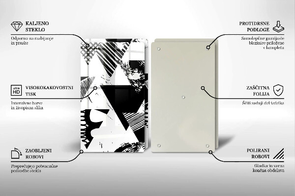 Zaščitna plošča za štedilnik Geometrijski trikotniki