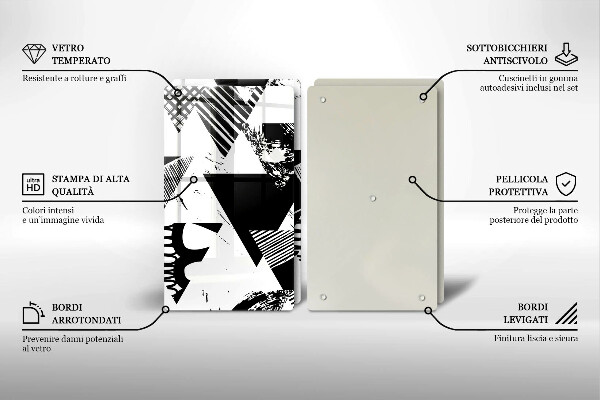 Zaščitna plošča za štedilnik Geometrijski trikotniki