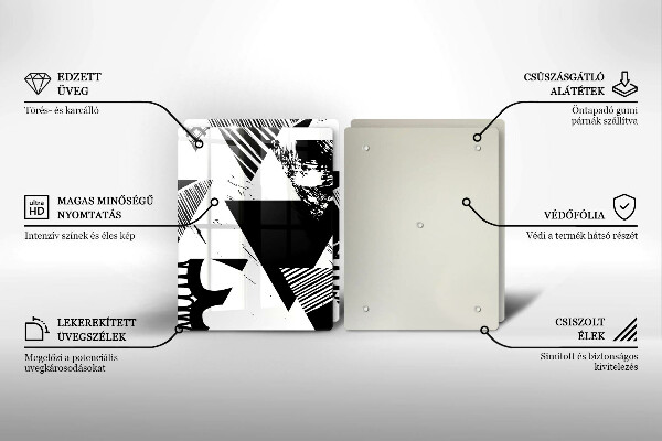 Zaščitna plošča za štedilnik Geometrijski trikotniki