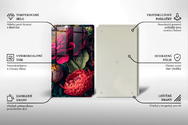 Zaščitna plošča za štedilnik Lepe rože