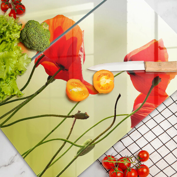 Stenska zaščitna plošča za štedilnik Cvetovi rdečega maka