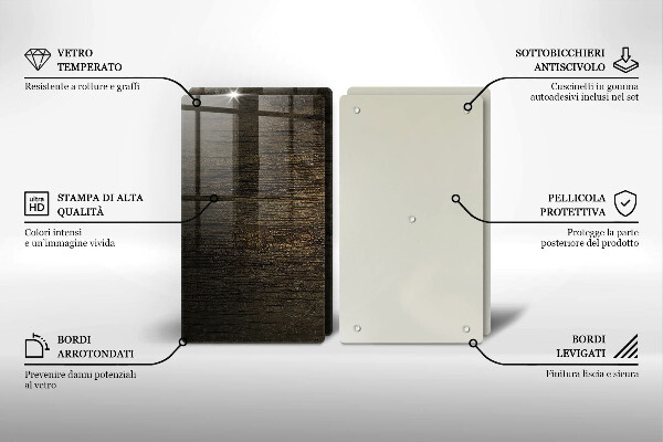 Zaščitna plošča za štedilnik Tekstura lesnega lubja