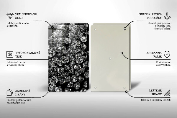 Zaščitna plošča za štedilnik Diamanti diamanti