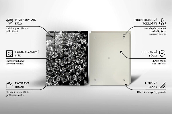 Zaščitna plošča za štedilnik Diamanti diamanti