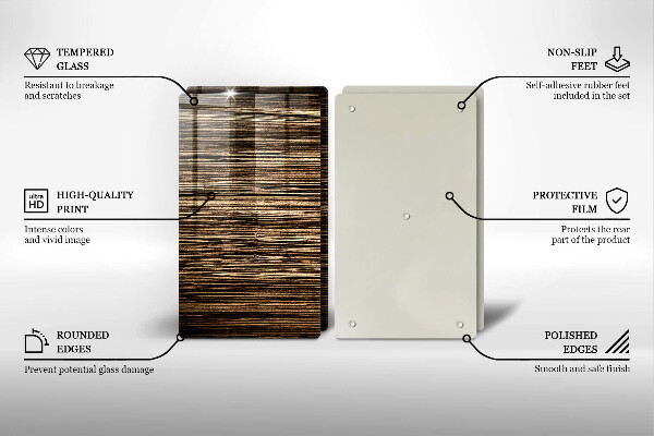 Zaščitna plošča za štedilnik Tekstura lesa