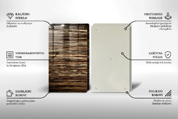 Zaščitna plošča za štedilnik Tekstura lesa