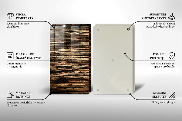 Zaščitna plošča za štedilnik Tekstura lesa
