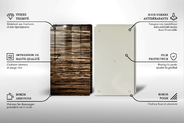 Zaščitna plošča za štedilnik Tekstura lesa