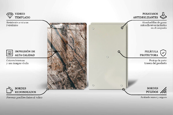 Zaščitna plošča za štedilnik Struktura lesa