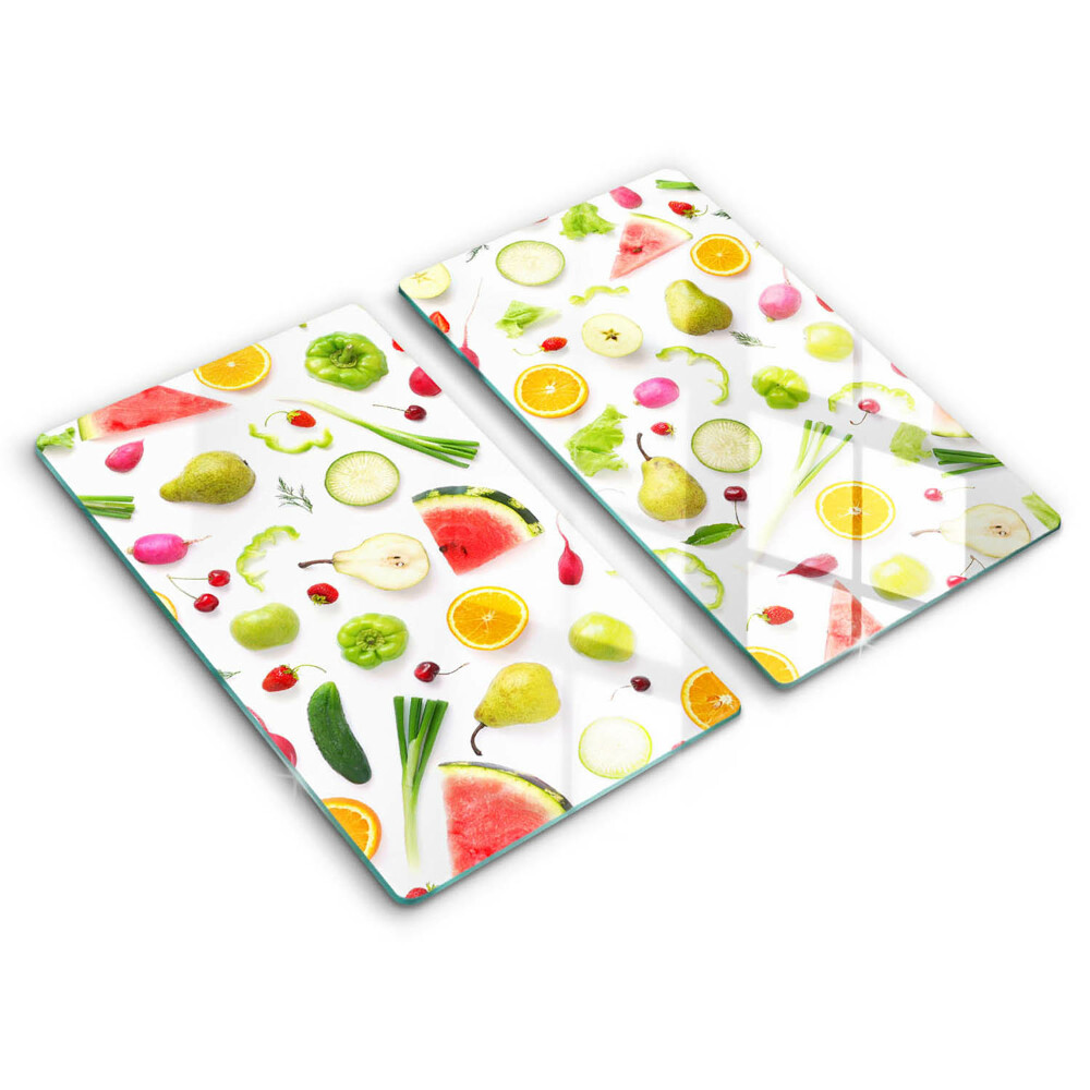 Zaščitna plošča za štedilnik Vzorec sadja in zelenjave