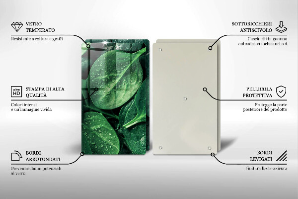 Zaščitna plošča za štedilnik Listi bazilike