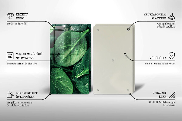 Zaščitna plošča za štedilnik Listi bazilike