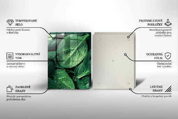 Zaščitna plošča za štedilnik Listi bazilike