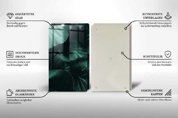 Zaščitna plošča za štedilnik Divji temni listi