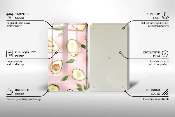 Zaščitna plošča za štedilnik Vzorec avokada