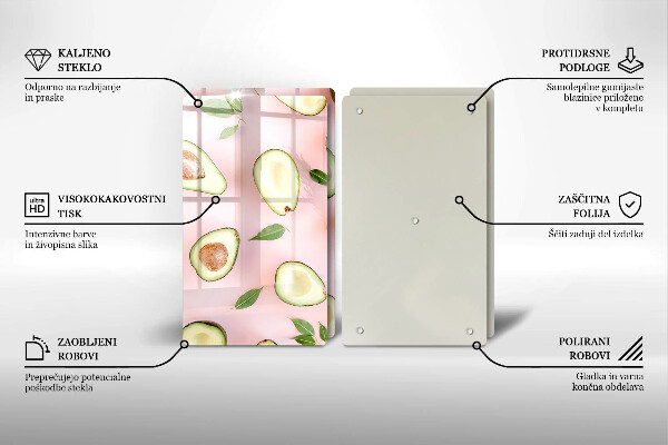 Zaščitna plošča za štedilnik Vzorec avokada