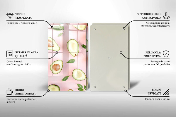 Zaščitna plošča za štedilnik Vzorec avokada