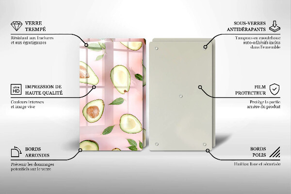 Zaščitna plošča za štedilnik Vzorec avokada