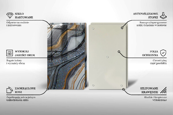 Zaščitna plošča za štedilnik kamen z zlatom