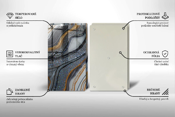 Zaščitna plošča za štedilnik kamen z zlatom