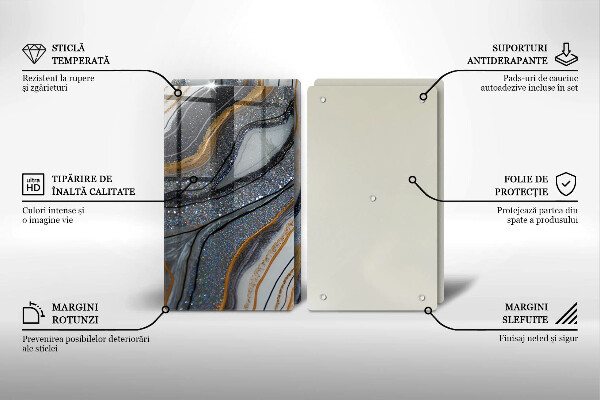 Zaščitna plošča za štedilnik kamen z zlatom