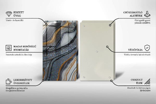 Zaščitna plošča za štedilnik kamen z zlatom