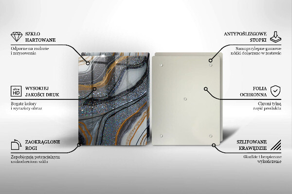 Zaščitna plošča za štedilnik kamen z zlatom