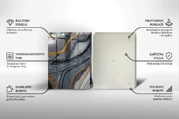 Zaščitna plošča za štedilnik kamen z zlatom