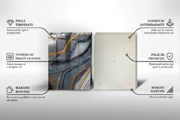 Zaščitna plošča za štedilnik kamen z zlatom