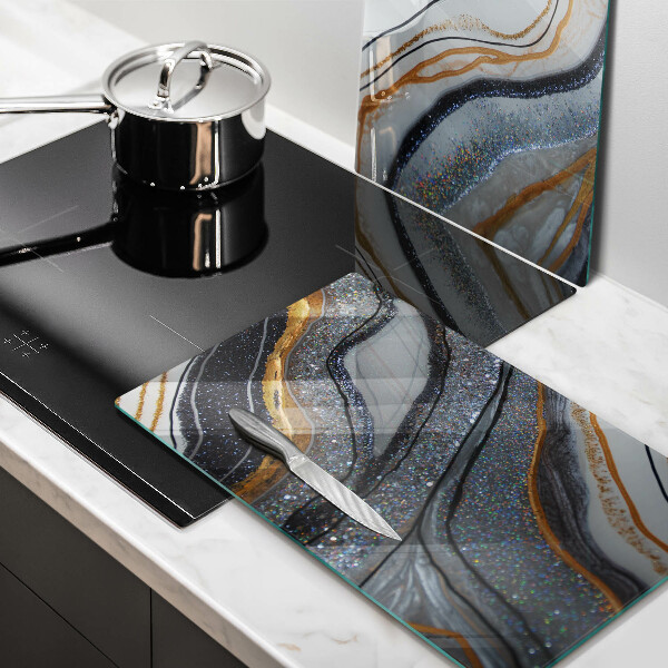 Zaščitna plošča za štedilnik kamen z zlatom