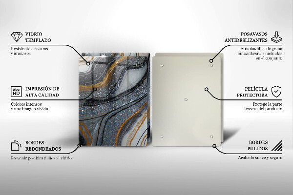 Zaščitna plošča za štedilnik kamen z zlatom