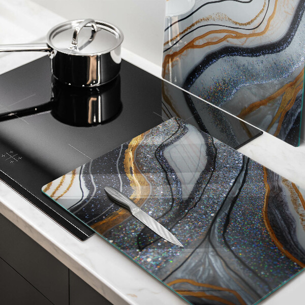 Zaščitna plošča za štedilnik kamen z zlatom