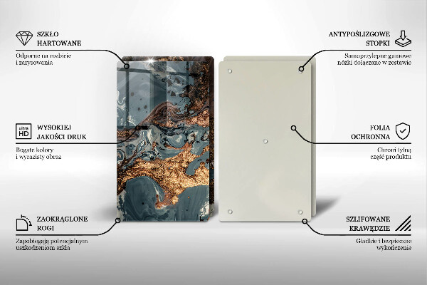 Zaščitna plošča za štedilnik Struktura zlate kamnine