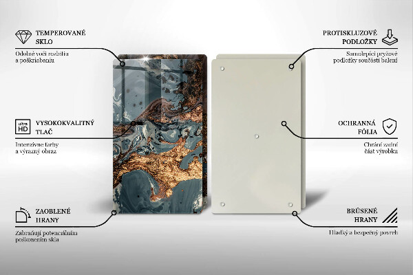 Zaščitna plošča za štedilnik Struktura zlate kamnine