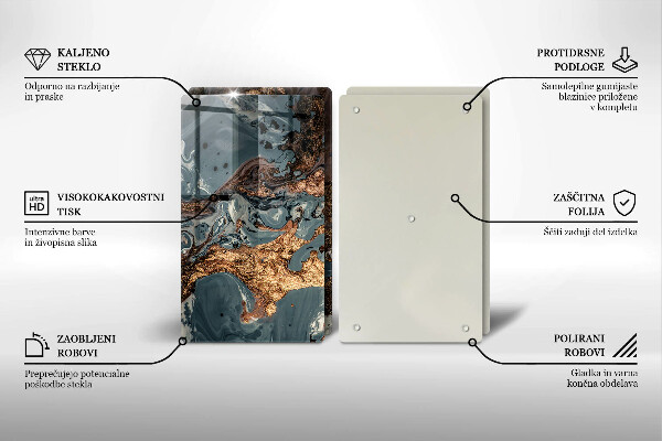 Zaščitna plošča za štedilnik Struktura zlate kamnine