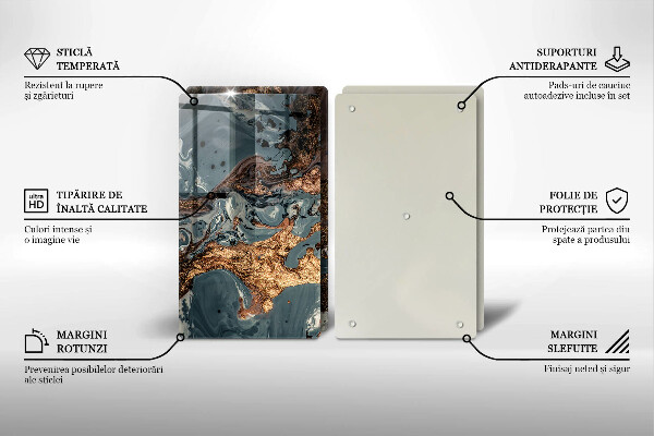 Zaščitna plošča za štedilnik Struktura zlate kamnine