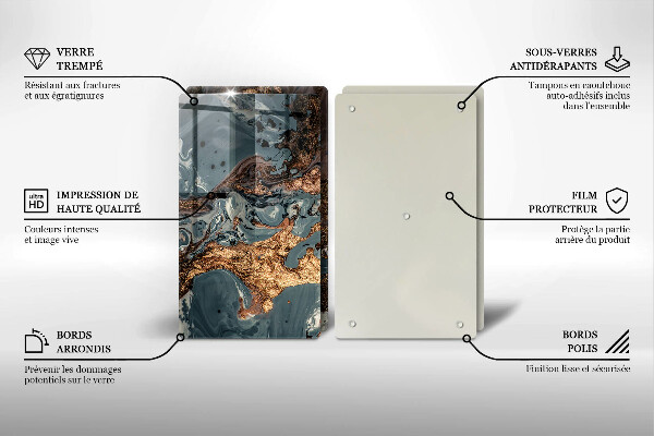 Zaščitna plošča za štedilnik Struktura zlate kamnine