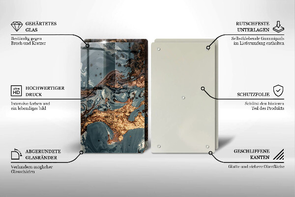 Zaščitna plošča za štedilnik Struktura zlate kamnine